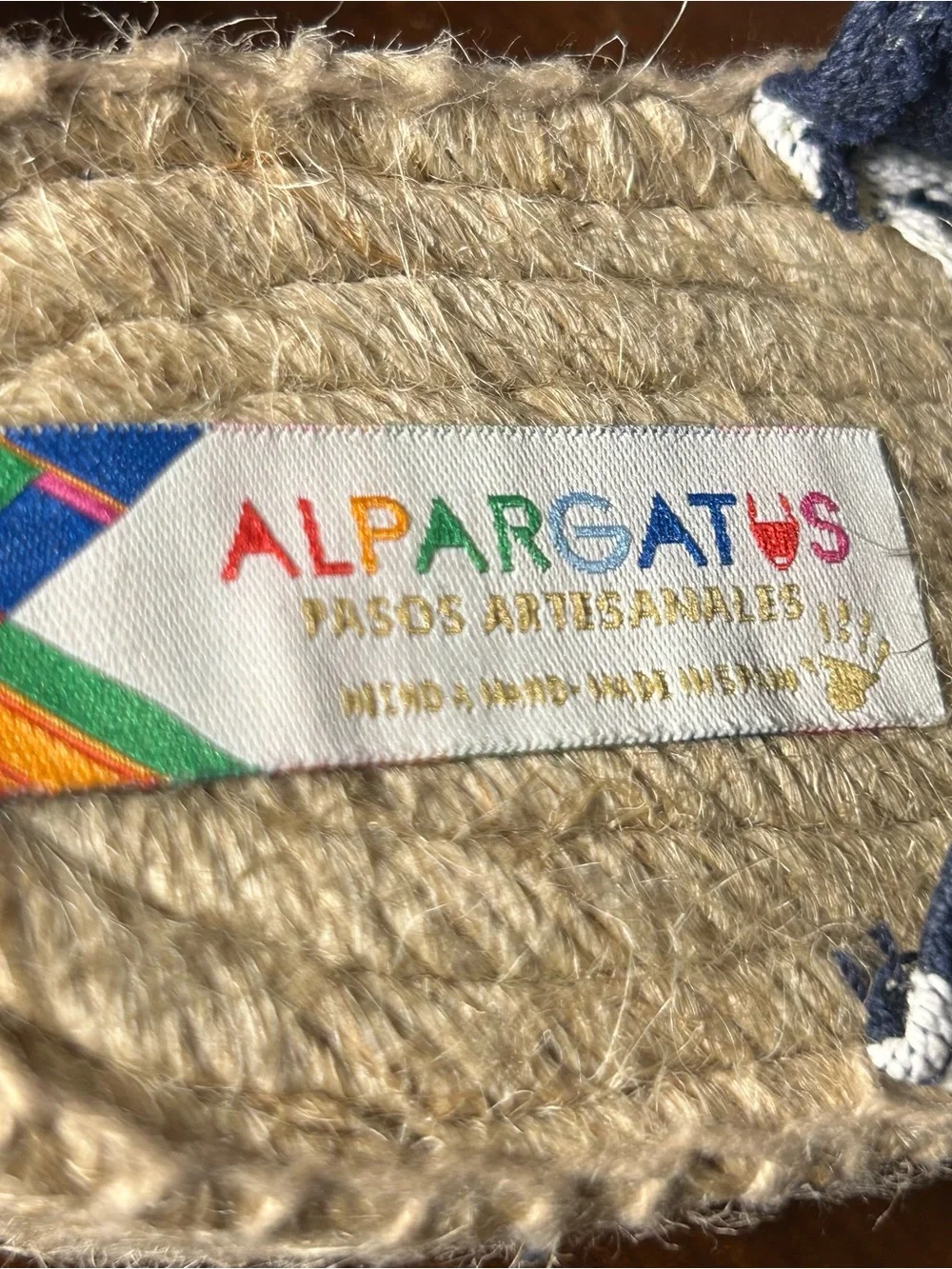 Alpargatus Shoes Size 41 US 10 Navy Stripe Espadrille Canvas Slingback